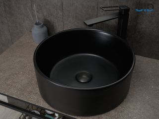 Раковина Gid Bm9011 53368 накладная черная матовая 40x40x15